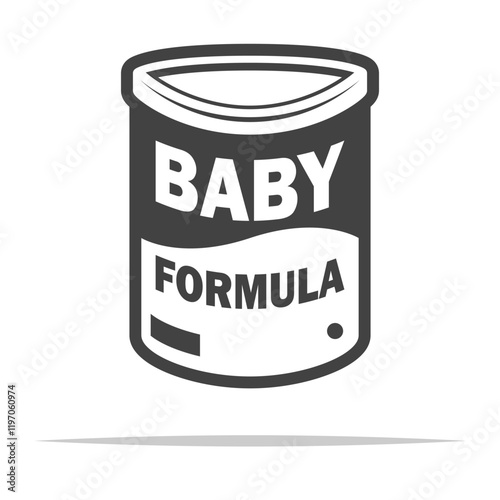 Baby formula can outline icon transparent vector isolated