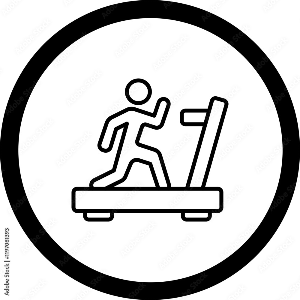 Treadmill Running Vector Icon Design Treadmill Running Vector Icon Design