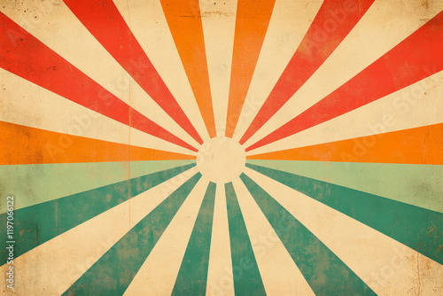 vintage sunburst background with retro radial and grunge texture in cream