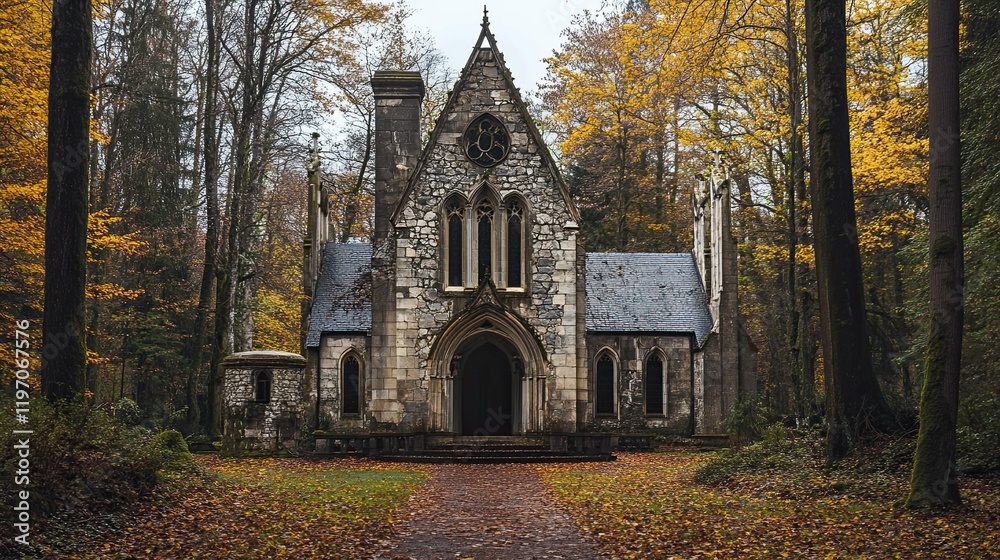 Obraz premium Abandoned monastery in the forest