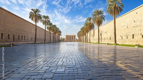 Avenue of Sphinxes Leading to Luxor Temple, Egypt. Ancient Architecture, History, Travel. photo