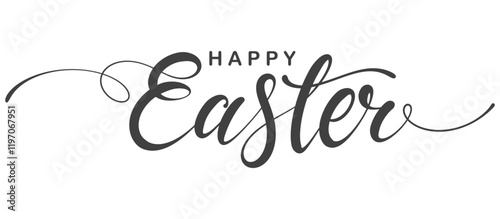Happy easter text vector brush