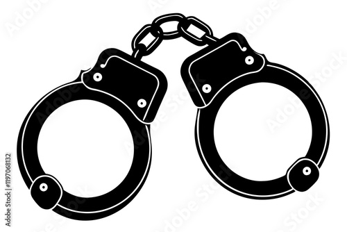 handcuffs crime vector illustration, handcuffs vector icon, handcuffs icon