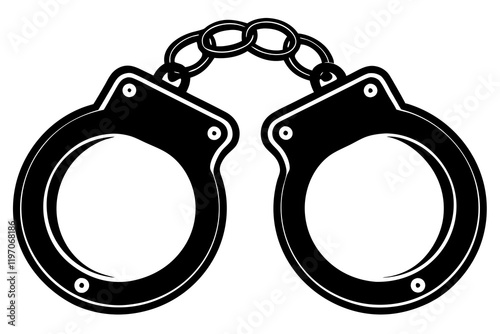 handcuffs crime vector illustration, handcuffs vector icon, handcuffs icon