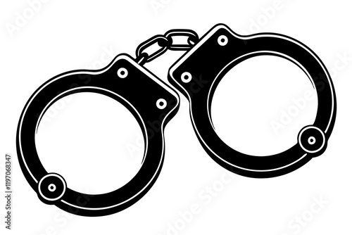 handcuffs crime vector illustration, handcuffs vector icon, handcuffs icon