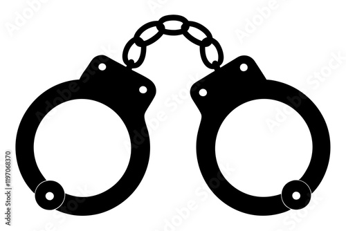 handcuffs crime vector illustration, handcuffs vector icon, handcuffs icon