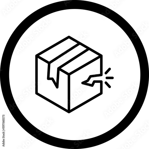 Broken Box Vector Icon Design