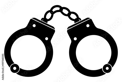 handcuffs crime vector illustration, handcuffs vector icon, handcuffs icon