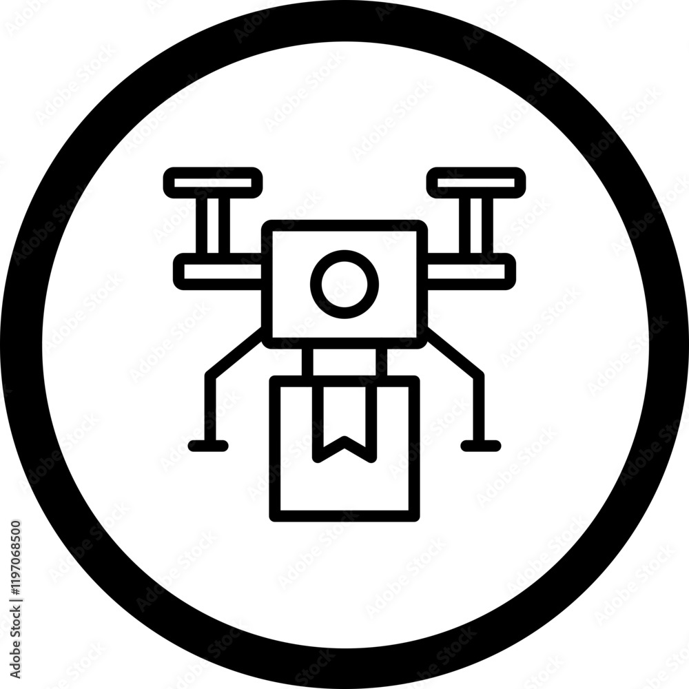 Drone Delivey Vector Icon Design Drone Delivey Vector Icon Design