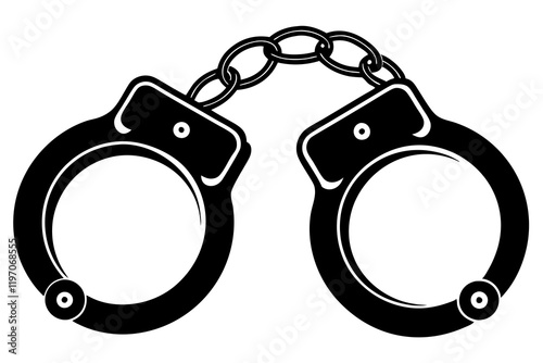 handcuffs crime vector illustration, handcuffs vector icon, handcuffs icon