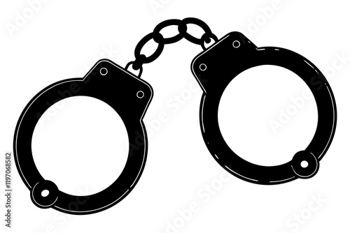 handcuffs crime vector illustration, handcuffs vector icon, handcuffs icon