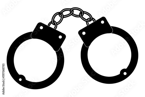 handcuffs crime vector illustration, handcuffs vector icon, handcuffs icon