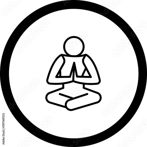 Fire Log Pose (Agnistambhasana) Vector Icon Design photo