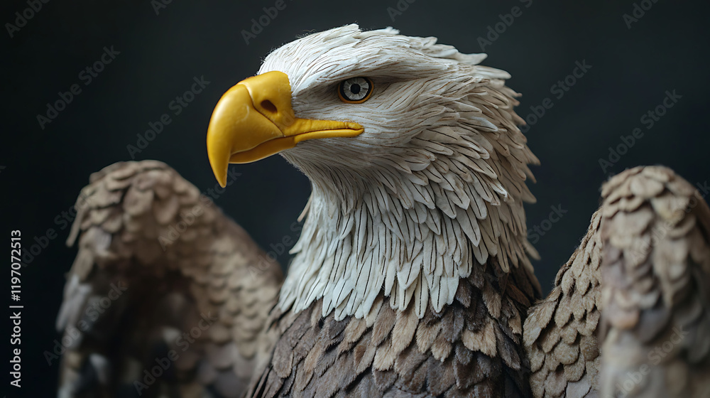 Naklejka premium A collectors edition plush eagle with detailed wings and embroidery