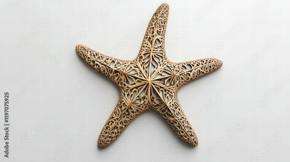 Admiring exquisite starfish artistic underwater scene on white background Admiring exquisite starfish artistic underwater scene on white background