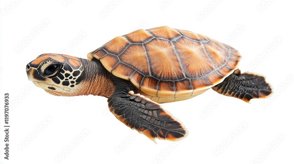 Fototapeta premium Nature's miracle beachfront sea turtle hatchling journey in wildlife photography