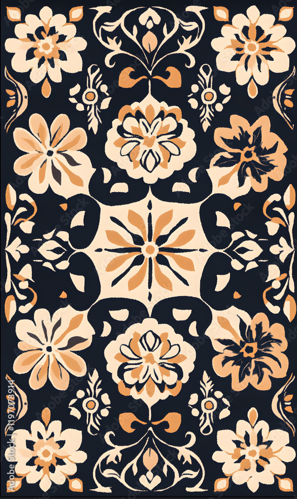 Fototapeta premium Collection of Tile Patterns Featuring Intricate Geometric and Floral Motifs, Hand-Drawn Doodles, and Traditional Ethnic Designs in Muted and Vibrant Color Palettes