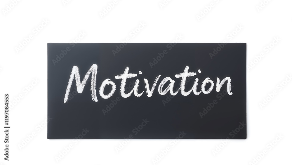 Fototapeta premium Simple white motivation text on a black chalkboard, suitable for educational and business projects. Generative AI