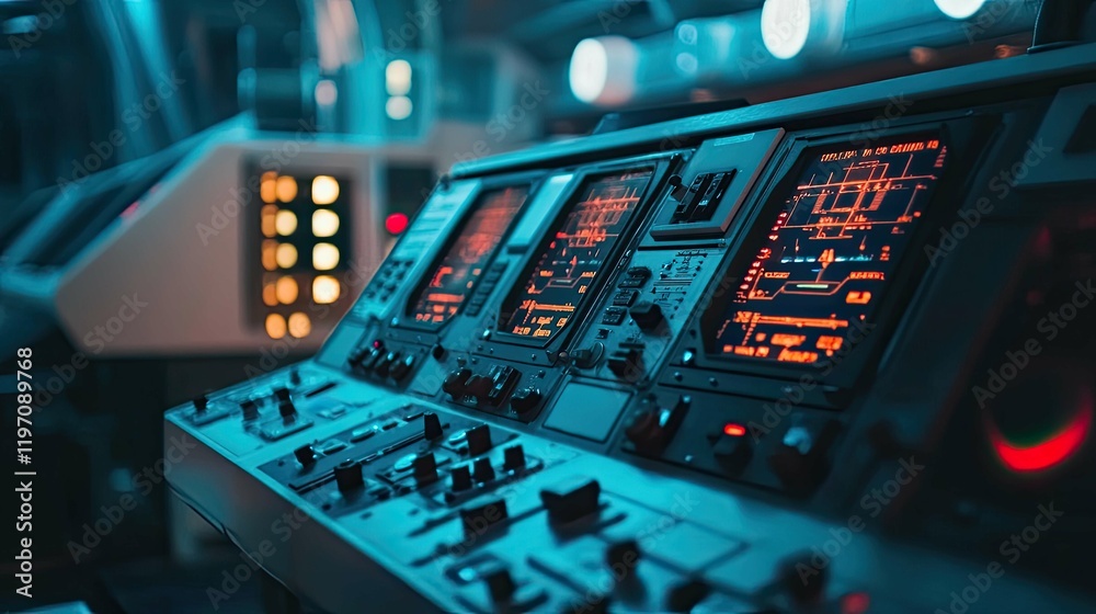Spaceship Control Room 4K no people Spaceship Control Room 4K no people