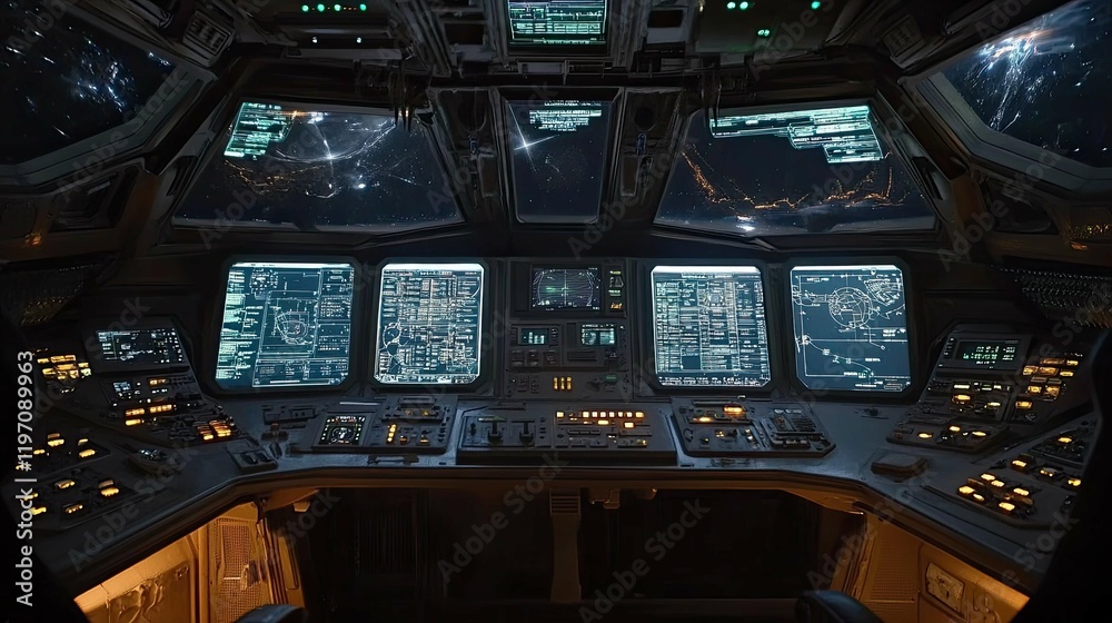 Fototapeta premium Spaceship Control Room 4K no people 