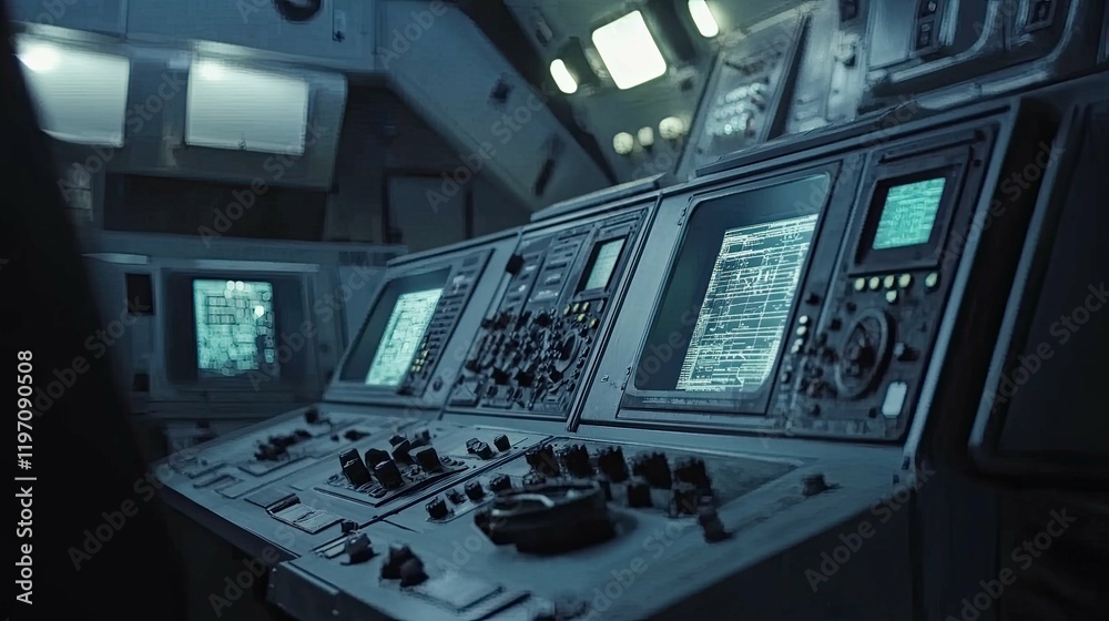 Spaceship Control Room 4K no people Spaceship Control Room 4K no people