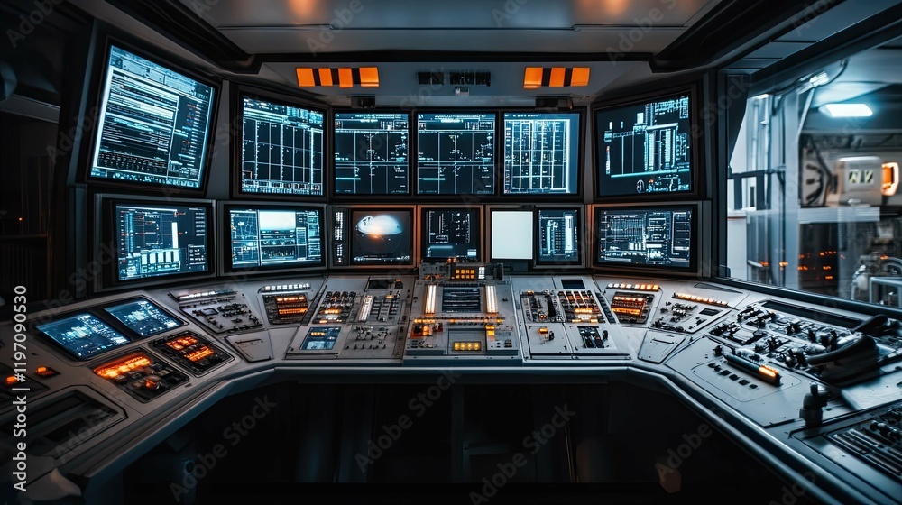 Spaceship Control Room 4K no people Spaceship Control Room 4K no people