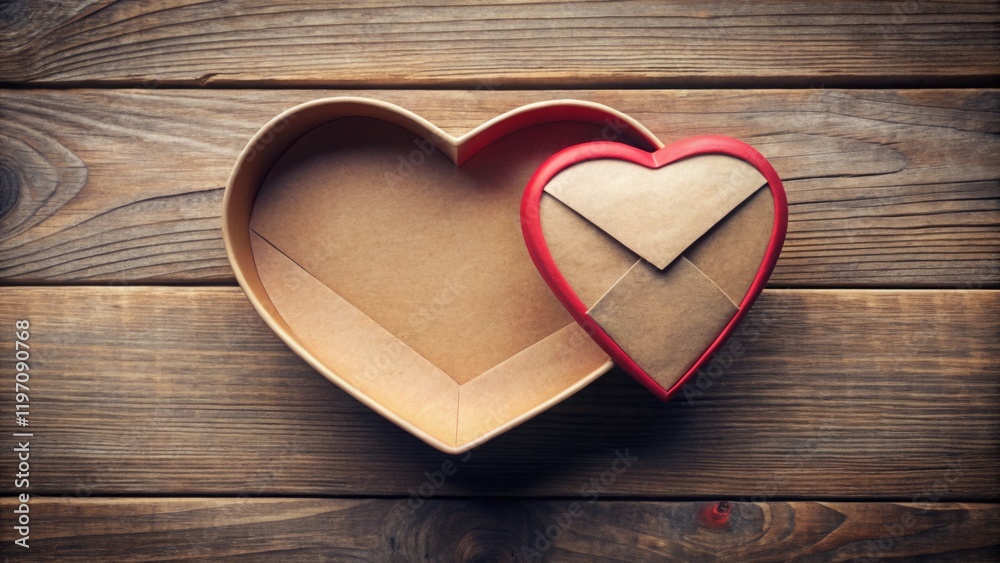 Heart-Shaped Boxes on Wooden Surface Heart-Shaped Boxes on Wooden Surface