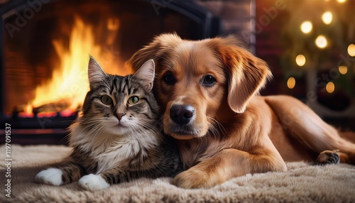 Wallpaper Mural dog and cat Torontodigital.ca