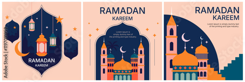 2d vector Ramadan Kareem, geometric background and wallpaper design, Ramanda Kareem illustration, greeting card template