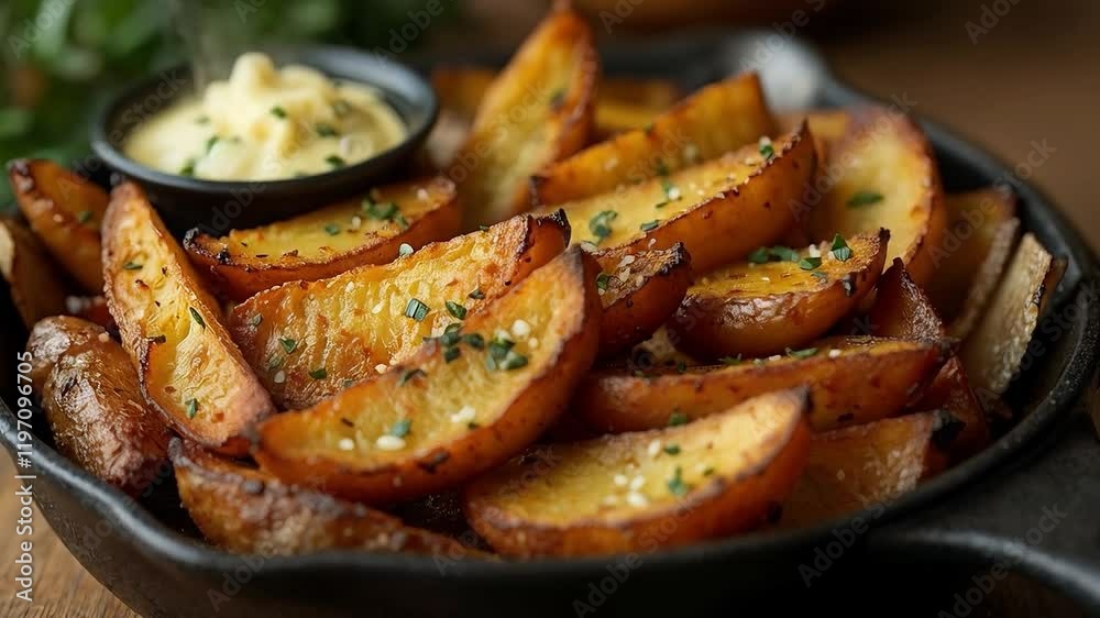 Papas rústicas al horno con hierbas y ajo