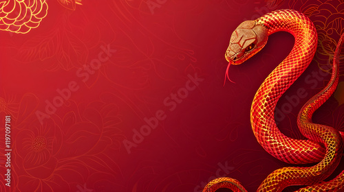Year of the Snake Red Background Wallpaper