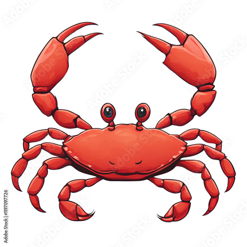 red crab on white background