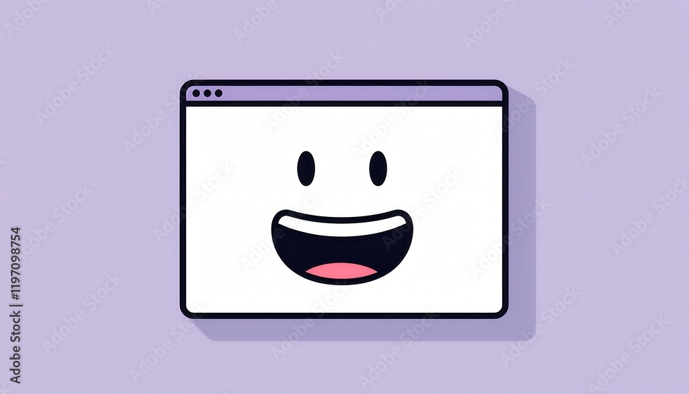 Happy Browser Window: A cheerful illustration of a smiling computer screen, perfect for websites, apps, and positive digital content. Happy Browser Window: A cheerful illustration of a smiling computer screen, perfect for websites, apps, and positive digital content.