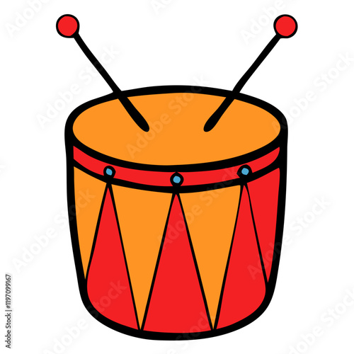 Colorful Carnival Drum Illustration