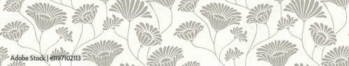 Abstract shape flower organic seamless pattern. floral geometric pattern on white background.