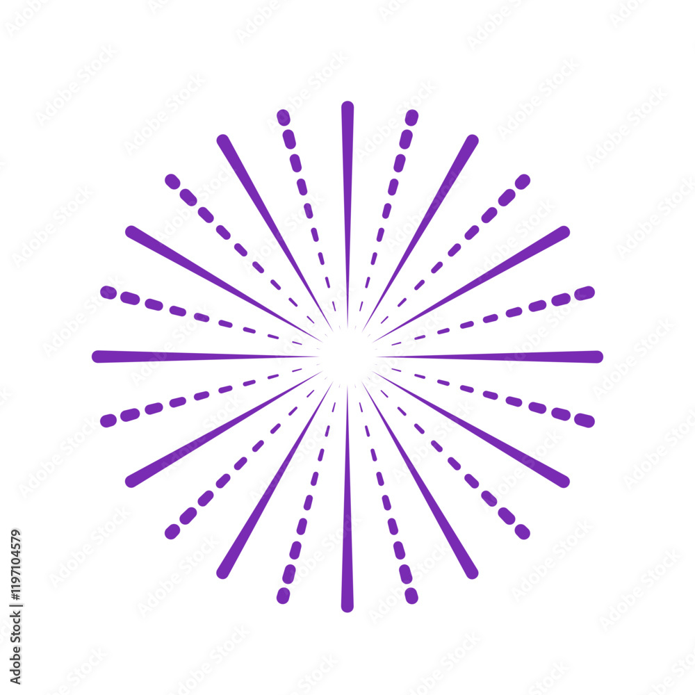Firework Icon. Happy New Year 2025 Celebration. Flat Vector Illustration
