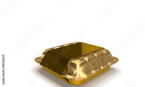 Golden Aluminium Food Box Alu Premium Gold Design