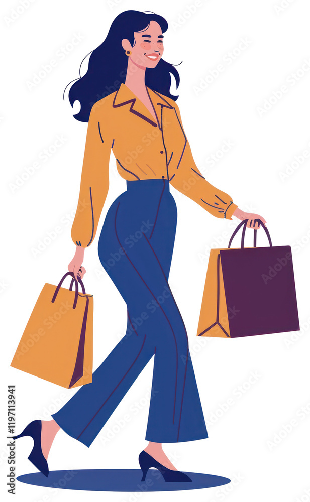 PNG Stylish woman shopping illustration PNG Stylish woman shopping illustration