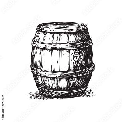 old wooden barrel