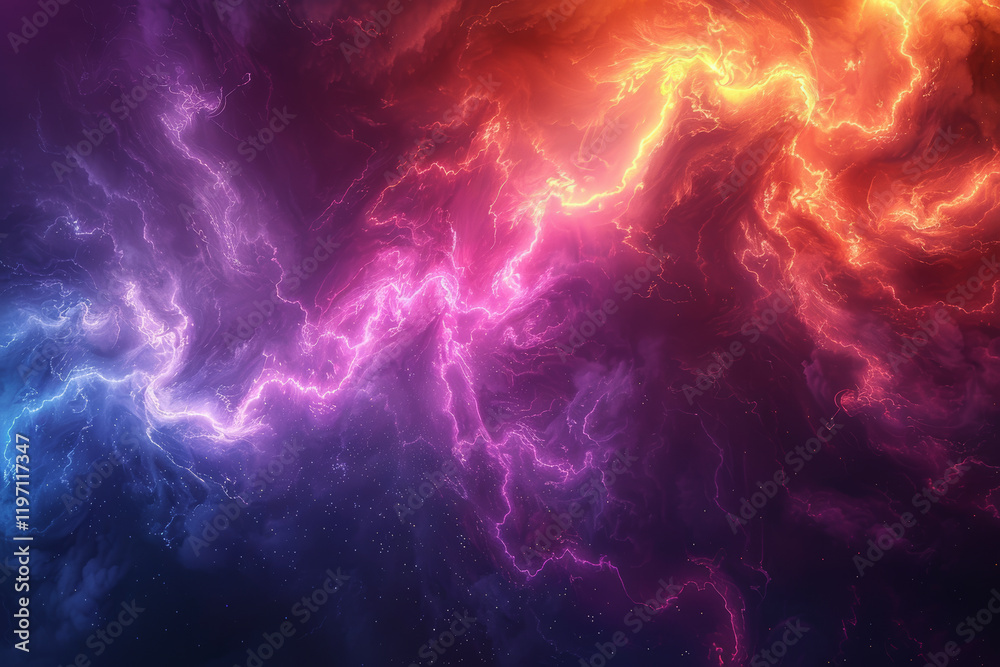 Fusion of Electric Lightning and Flowing Lava in Vibrant Colors Fusion of Electric Lightning and Flowing Lava in Vibrant Colors