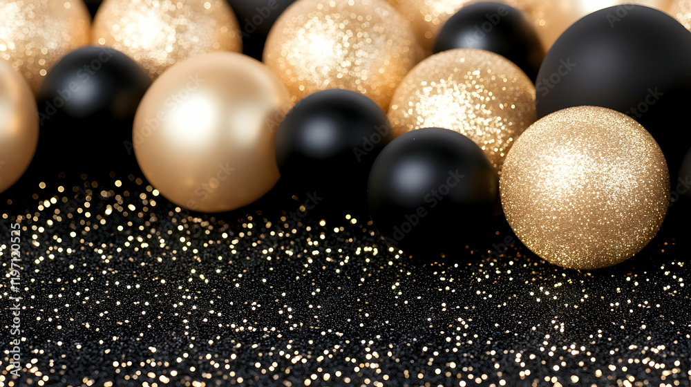 Naklejka premium Elegant Gold Black Glitter Festive Background