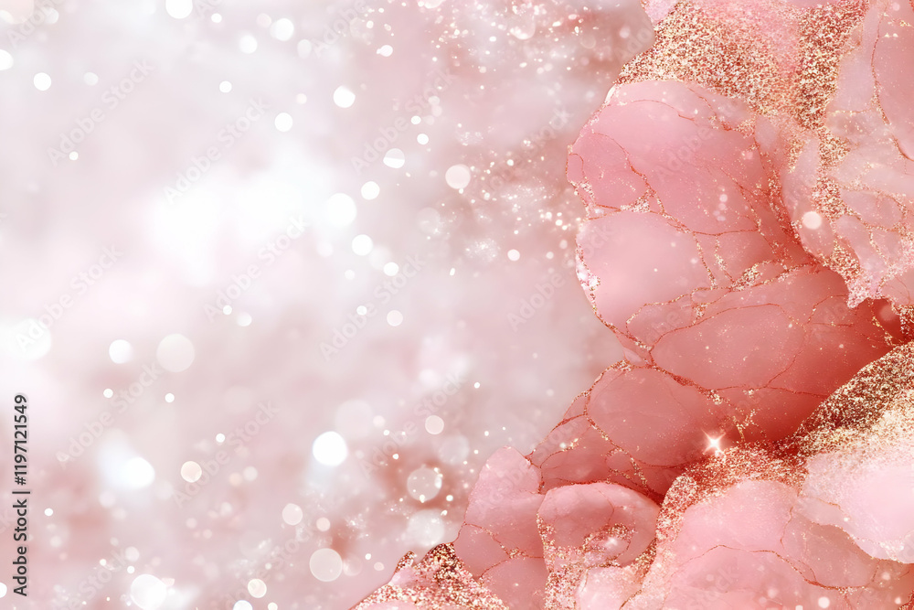 Fototapeta premium Pink Gold Abstract Glitter Background