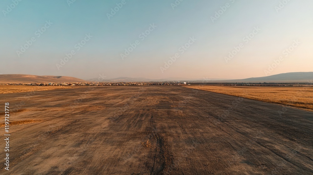 Fototapeta premium A large landfill site extending into the distance, highlighting the environmental concerns caused by increasing consumer waste, under a clear sky with a focus on the scale of the issue