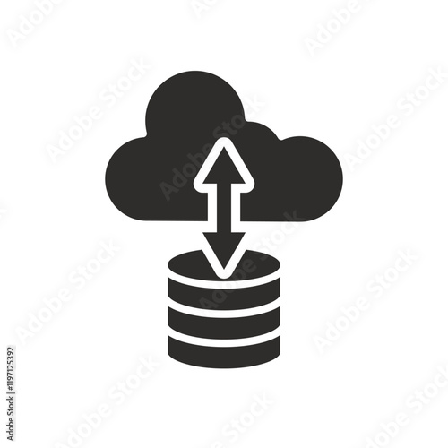 flat icon of cloud storage, tech symbol, vector icons