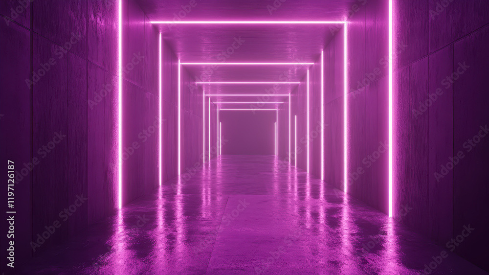 Darker Purple Minimalistic Graphic Lines Create a Serene and Futuristic Corridor With Reflective Surfaces Darker Purple Minimalistic Graphic Lines Create a Serene and Futuristic Corridor With Reflective Surfaces