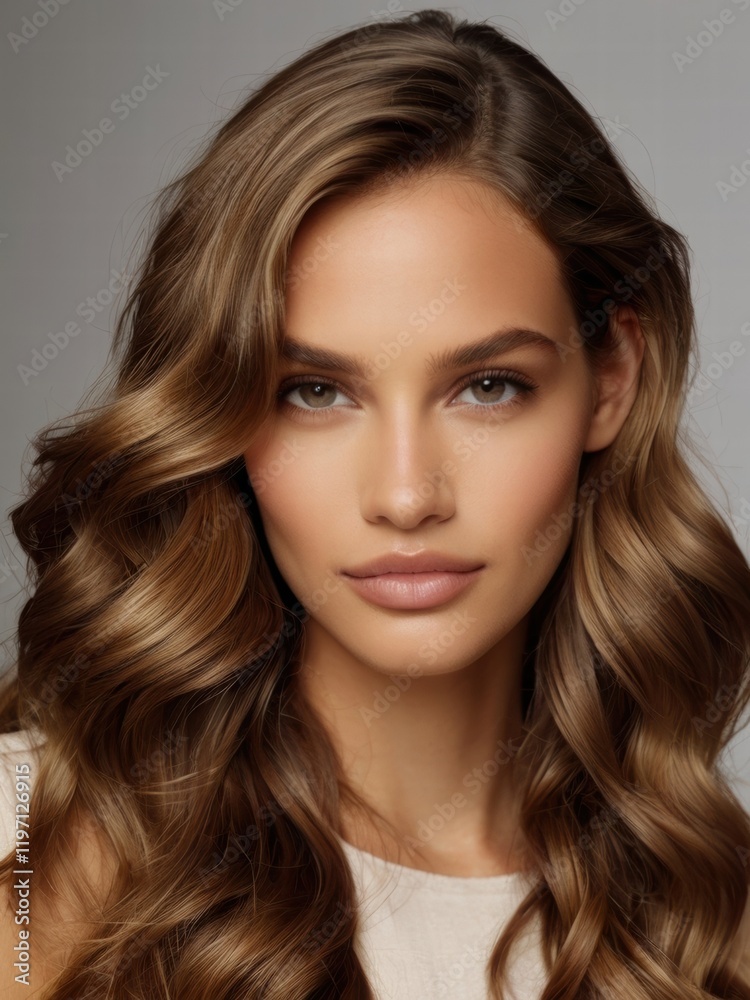 Fototapeta premium beautiful model with long hair