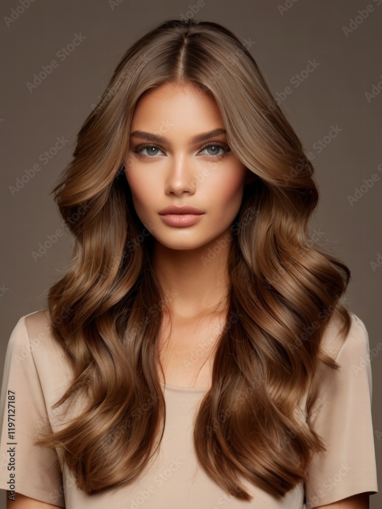 Naklejka premium beautiful model with long hair