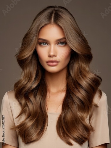 beautiful model with long hair