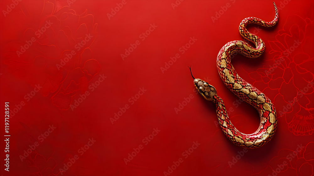 Year of the Snake Red Background Wallpaper Year of the Snake Red Background Wallpaper