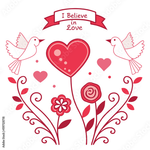 I believe love valentines day vector